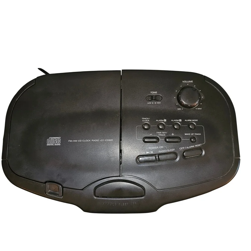 Sony‎ ICF-CD800 Dream Machine CD Clock Radio AM FM Dual Alarm Vintage 1994 Black